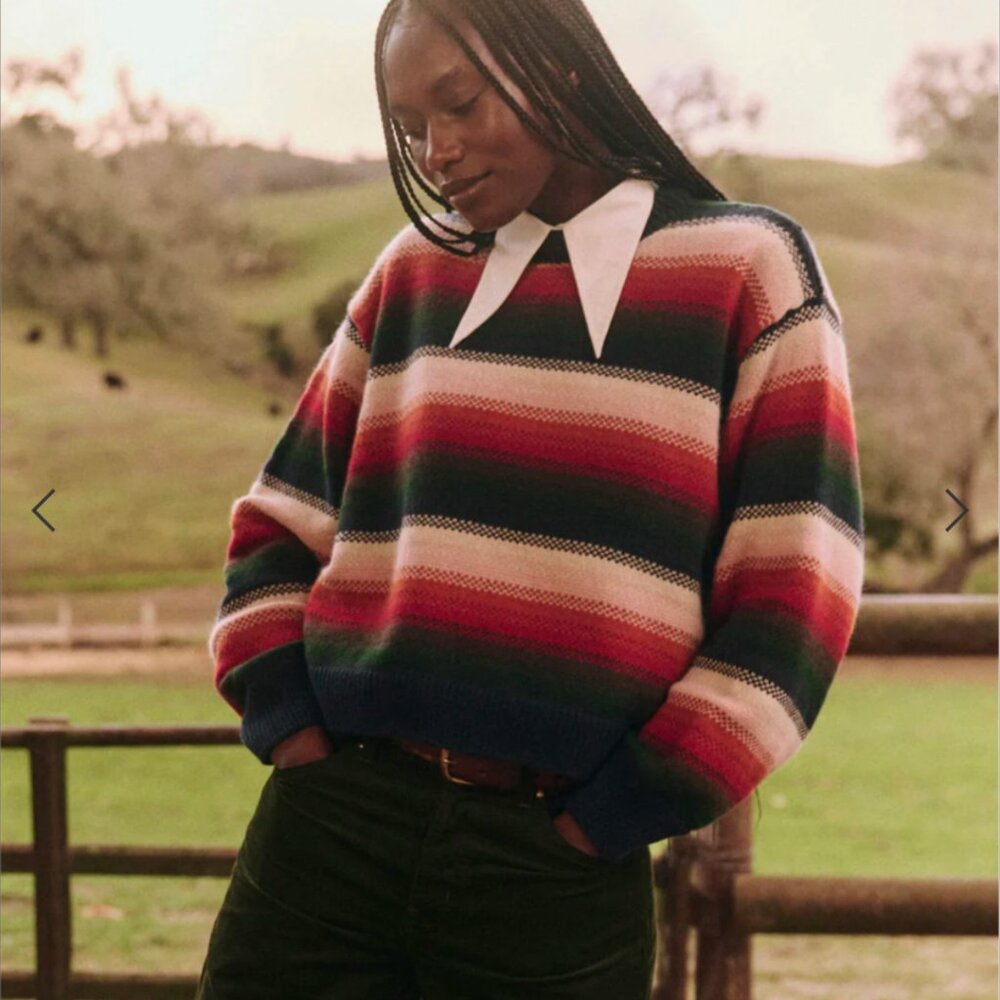 The GREAT: Bubble Pullover in Reflection Stripe